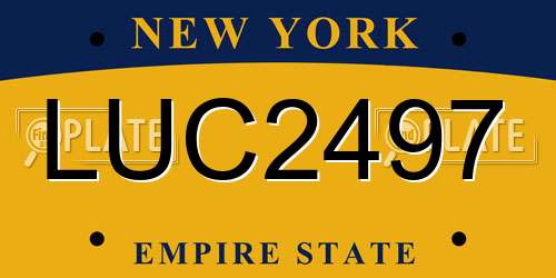 LUC2497 New York License Plate