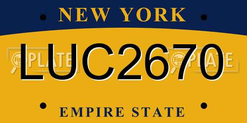 LUC2670 New York License Plate