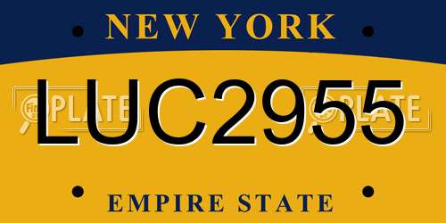 LUC2955 New York License Plate