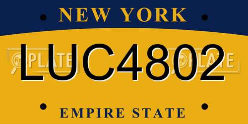 LUC4802 New York License Plate