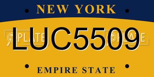 LUC5509 New York License Plate