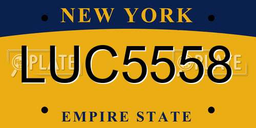 LUC5558 New York License Plate