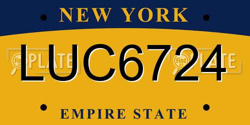 LUC6724 New York License Plate