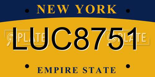 LUC8751 New York License Plate