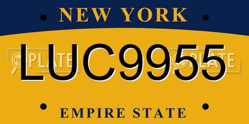 LUC9955 New York License Plate