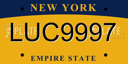 LUC9997 New York License Plate
