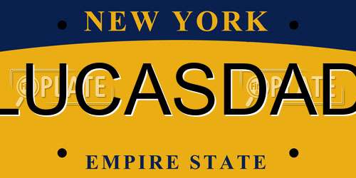 LUCASDAD New York License Plate