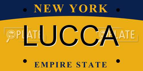 LUCCA New York License Plate