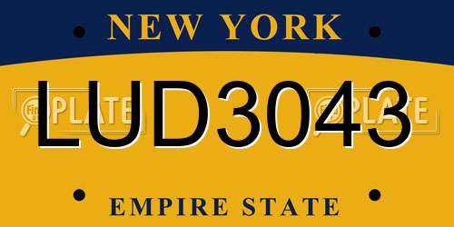LUD3043 New York License Plate