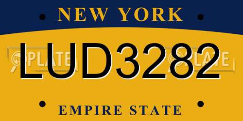 LUD3282 New York License Plate
