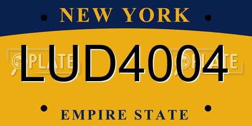 LUD4004 New York License Plate