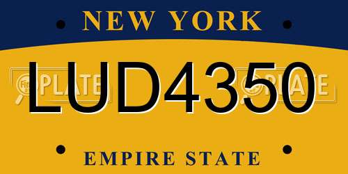 LUD4350 New York License Plate