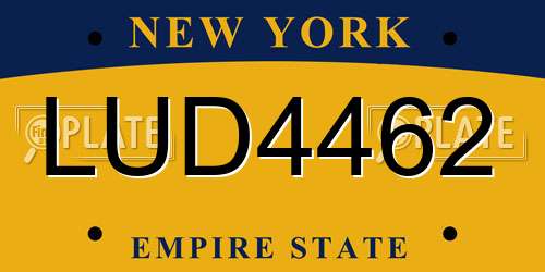 LUD4462 New York License Plate