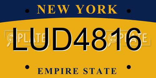 LUD4816 New York License Plate