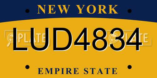 LUD4834 New York License Plate