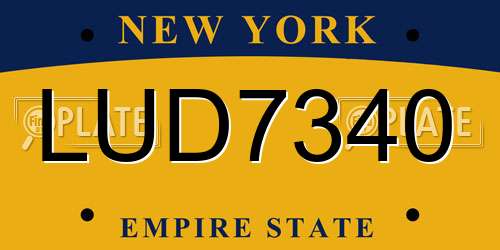 LUD7340 New York License Plate