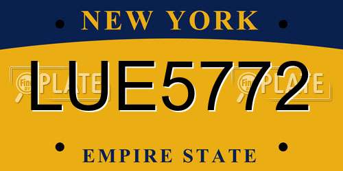 LUE5772 New York License Plate