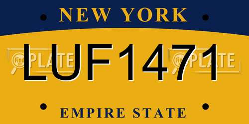 LUF1471 New York License Plate