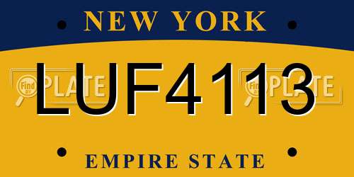 LUF4113 New York License Plate