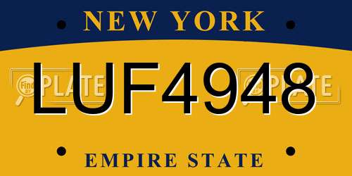 LUF4948 New York License Plate