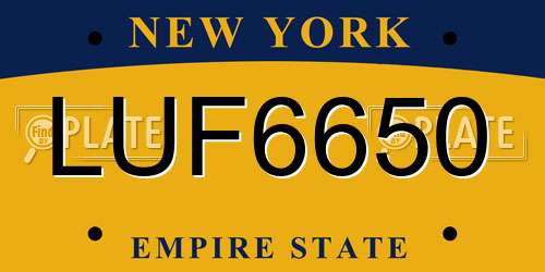 LUF6650 New York License Plate
