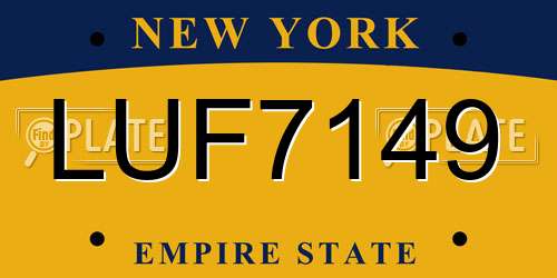 LUF7149 New York License Plate