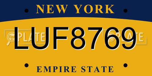 LUF8769 New York License Plate