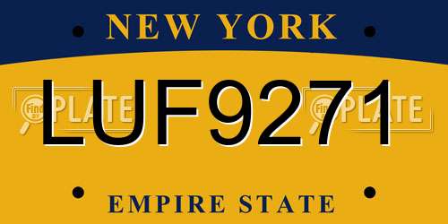 LUF9271 New York License Plate