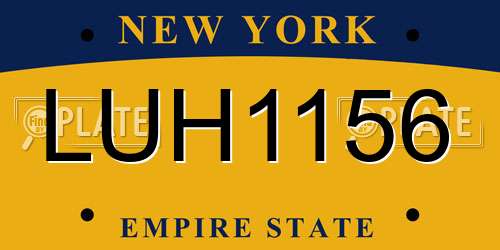 LUH1156 New York License Plate