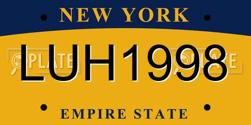LUH1998 New York License Plate