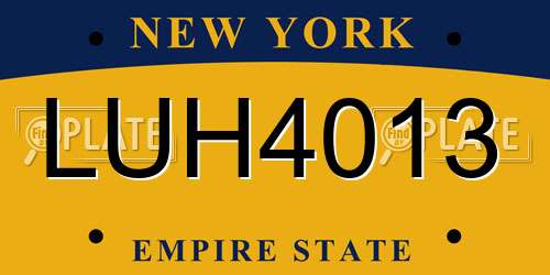 LUH4013 New York License Plate