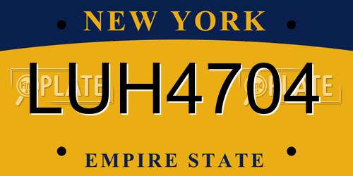 LUH4704 New York License Plate