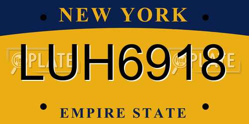 LUH6918 New York License Plate