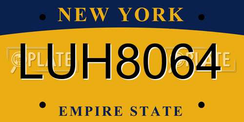 LUH8064 New York License Plate