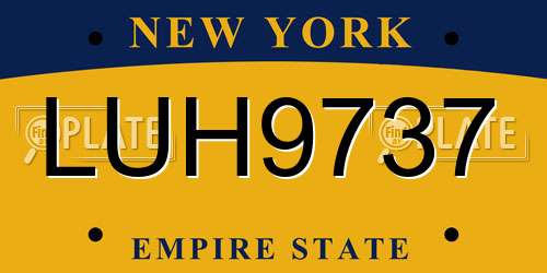 LUH9737 New York License Plate