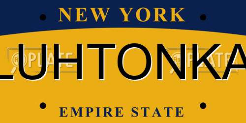 LUHTONKA New York License Plate