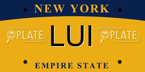 LUI New York License Plate