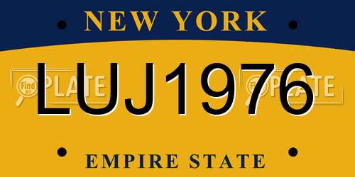 LUJ1976 New York License Plate
