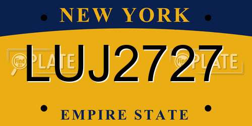 LUJ2727 New York License Plate