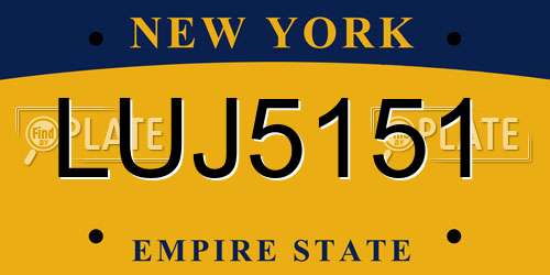 LUJ5151 New York License Plate