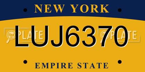 LUJ6370 New York License Plate