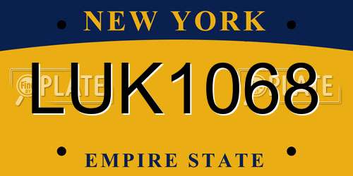 LUK1068 New York License Plate