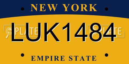 LUK1484 New York License Plate