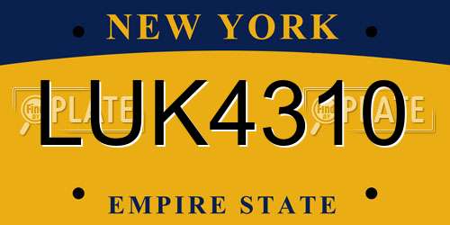 LUK4310 New York License Plate