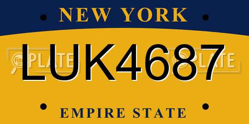 LUK4687 New York License Plate