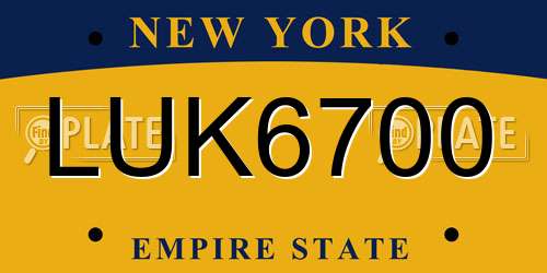 LUK6700 New York License Plate