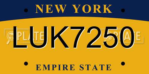 LUK7250 New York License Plate