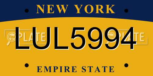 LUL5994 New York License Plate