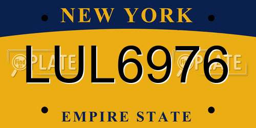LUL6976 New York License Plate