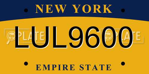 LUL9600 New York License Plate